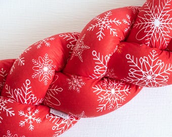 Snowflakes Red Braided Decorative Cushion 100 150 200 300 400 cm Decorative Pillow Cotton Draft Stopper Home Decoration Gift LOOLAY®