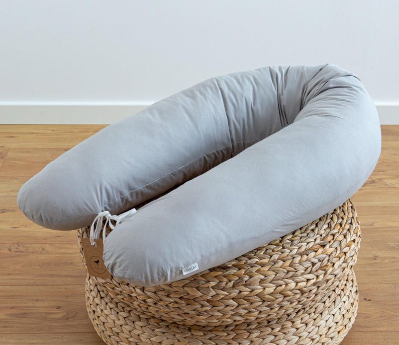 CLASSIC 100% Baumwolle Weiß, Grau, Beige (nicht gemustert) SEITENSCHLÄFERKISSEN Stillkissen Schwangerschaftskissen 170 & 190cm Bezug Kissen
