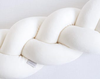 100% Ecru Velvet Velour Braided Decorative Cushion 100 150 200 300 400 cm Decorative Pillow Draft Stopper Home Decor Gift LOOLAY off-white