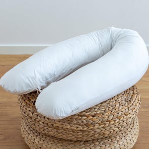 CLASSIC 100% Baumwolle Weiß, Grau, Beige (nicht gemustert) SEITENSCHLÄFERKISSEN Stillkissen Schwangerschaftskissen 170 & 190cm Bezug Kissen