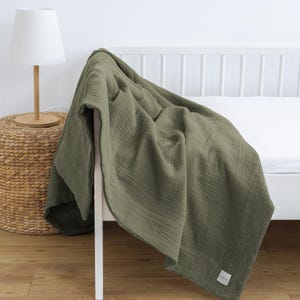 2-layer cotton muslin blanket White Ecru Beige Brown Red Green Grey Yellow Pink Blue Muslin 95x95, 120x120, 150x200 cm Summer Autumn Blanket