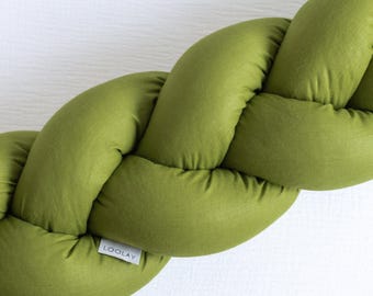 Braided decorative cushion 100 150 200 300 400 cm Decorative cushion Olive Green Cotton Draught excluder Great home decoration Gift LOOLAY®