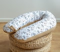 Waffle pique/ FLOWER MEADOW 100% cotton brown, pink, blue, yellow nursing pillow side sleeper pillow pregnancy pillow M/ L or L/ XL pillow