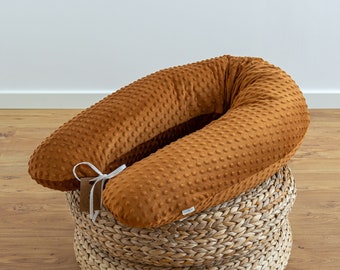 100% marron MINKY oreiller de couchage latéral 170 cm M/L ou 190 cm L/XL oreiller câlin SOFT oreiller de positionnement oreiller de grossesse oreiller d'allaitement Loolay®