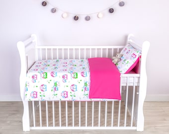 Parure de lit enfant pour lit bébé (4 pièces: couette, oreiller + housses), ligne FUN pour enfants LOOLAY® Baby