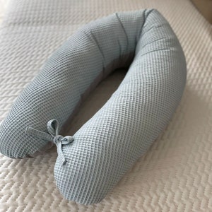 Soft waffle pique/ smooth 100% cotton BREASTFEEDING PILLOW side sleeper pillow XXL breathable pregnancy pillow including cover 170 cm LOOLAY®