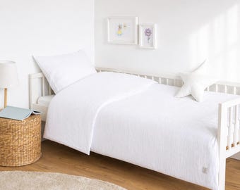 MUSSELIN Bedding for Children & Babies, WHITE, 100% Cotton, Soft and Breathable, IKEA Standard Sizes 80x80–150x200, Loolay Children's Bedding