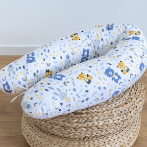 M/ L or L/ XL ORGANIC COTTON Pregnancy Pillow Nursing Pillow Positioning Pillow Side Sleeper Pillow incl. Cover 170 190 cm Medium Soft