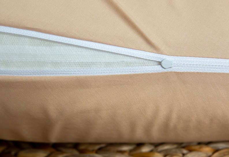 CLASSIC 100% coton blanc, gris, beige sans motif OREILLER DE SOMMEIL LATÉRAL Coussin d'allaitement Coussin de grossesse 170 & 190 cm Housse Loolay® image 3