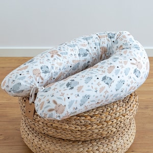 100% COTTON Pregnancy Pillow Nursing Pillow XXL 170 cm SOFT Positioning Pillow Side Sleeper Pillow incl. Cover Perfect Gift Loolay®