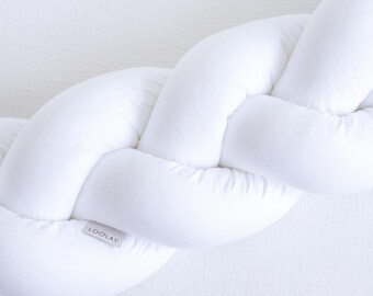 Braided decorative cushion 100 150 200 300 400 cm Decorative cushion Pillow 100% WHITE COTTON Draft stopper Great home decoration Gift LOOLAY®