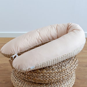 Premiere 100% coton BEIGE / MINKY 170 & 190 cm OREILLER DE COUCHAGE LATÉRAL Oreiller d'allaitement Oreiller de grossesse Housse de coussin Relax Cadeau Loolay®
