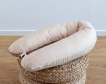 Premiere 100% coton BEIGE / MINKY 170 & 190 cm OREILLER DE COUCHAGE LATÉRAL Oreiller d'allaitement Oreiller de grossesse Housse de coussin Relax Cadeau Loolay®