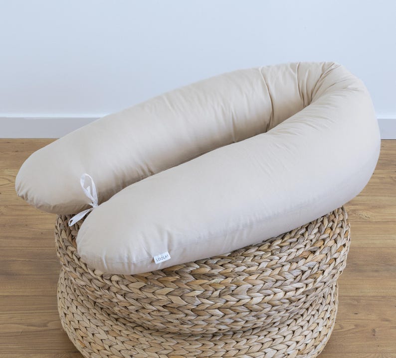 CLASSIC 100% Baumwolle Weiß, Grau, Beige (nicht gemustert) SEITENSCHLÄFERKISSEN Stillkissen Schwangerschaftskissen 170 & 190cm Bezug Kissen
