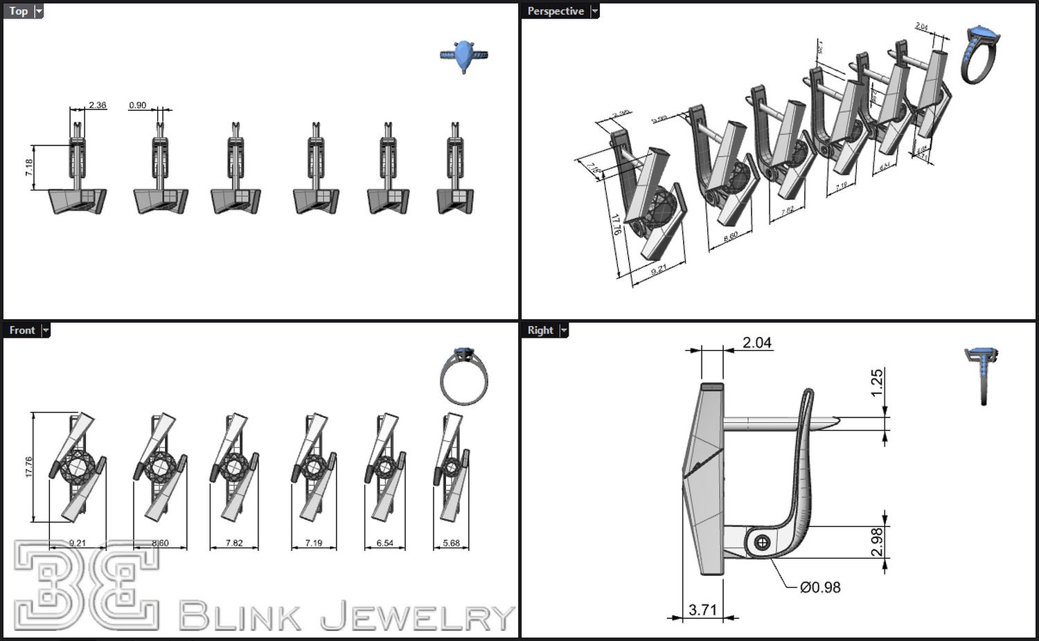 Beautiful 3D Printable Earrings, Files for 6 Stone Sizes Etsy
