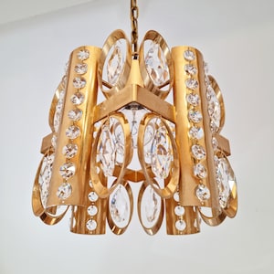 Mid Century Palwa Crystal Pendant Lamp