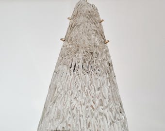 Lampa wisząca J.T. Kalmar w stylu vintage – szkło Murano i mosiądz, oświetlenie w stylu Mid-Century Modern (Austria, lata 60. XX wieku)
