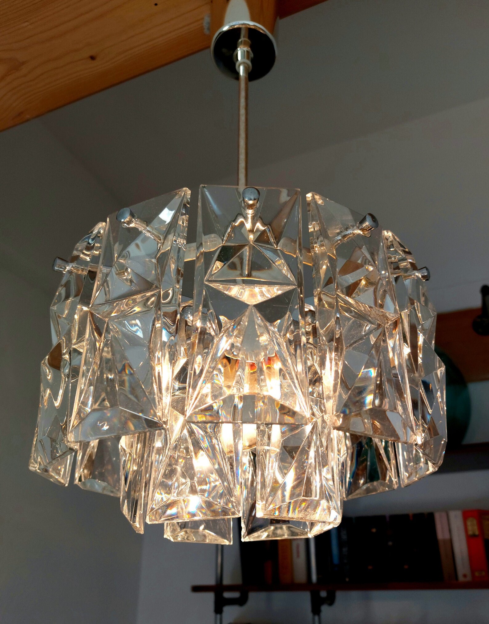 Candelabro de cristal de mediados de siglo por Kinkeldey Etsy