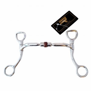 Western Shank Barrel Comfort Snaffle Curb Bit with Copper Rollers.