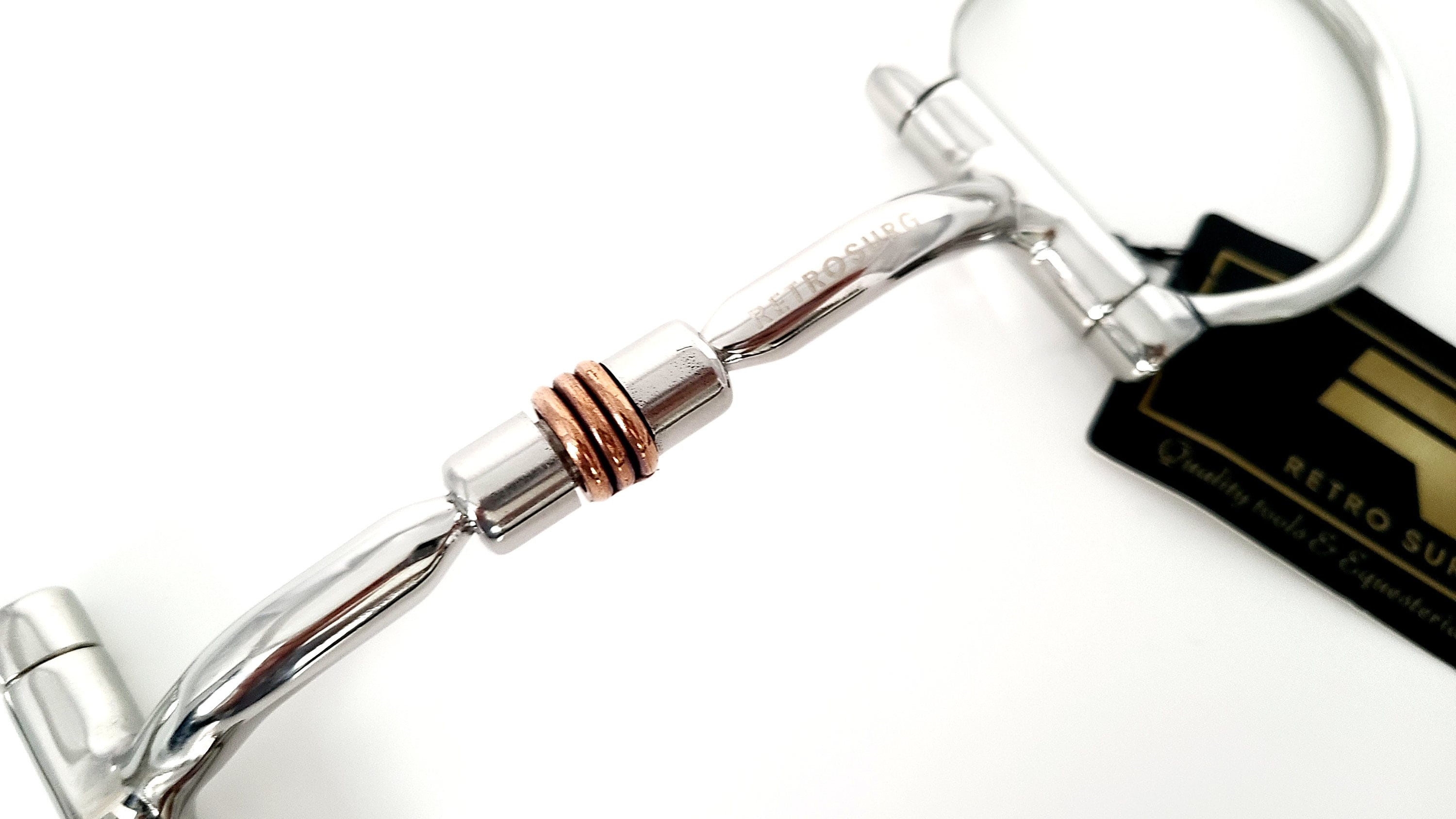 Horse Bits Stainless Steel D-Ring Snaffle Bit With Copper Rollers - Technical View