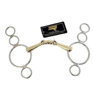 Lozenge 3 Ring Dutch Gag Bit - 3 Ring Dutch Gag Bit with Lozenge Mouthpiece.