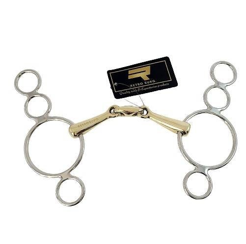 Universal German Silver Lozenge Mouthpiece Bit - 3 Ring, 2 Gag, For Jumping & Horse Show