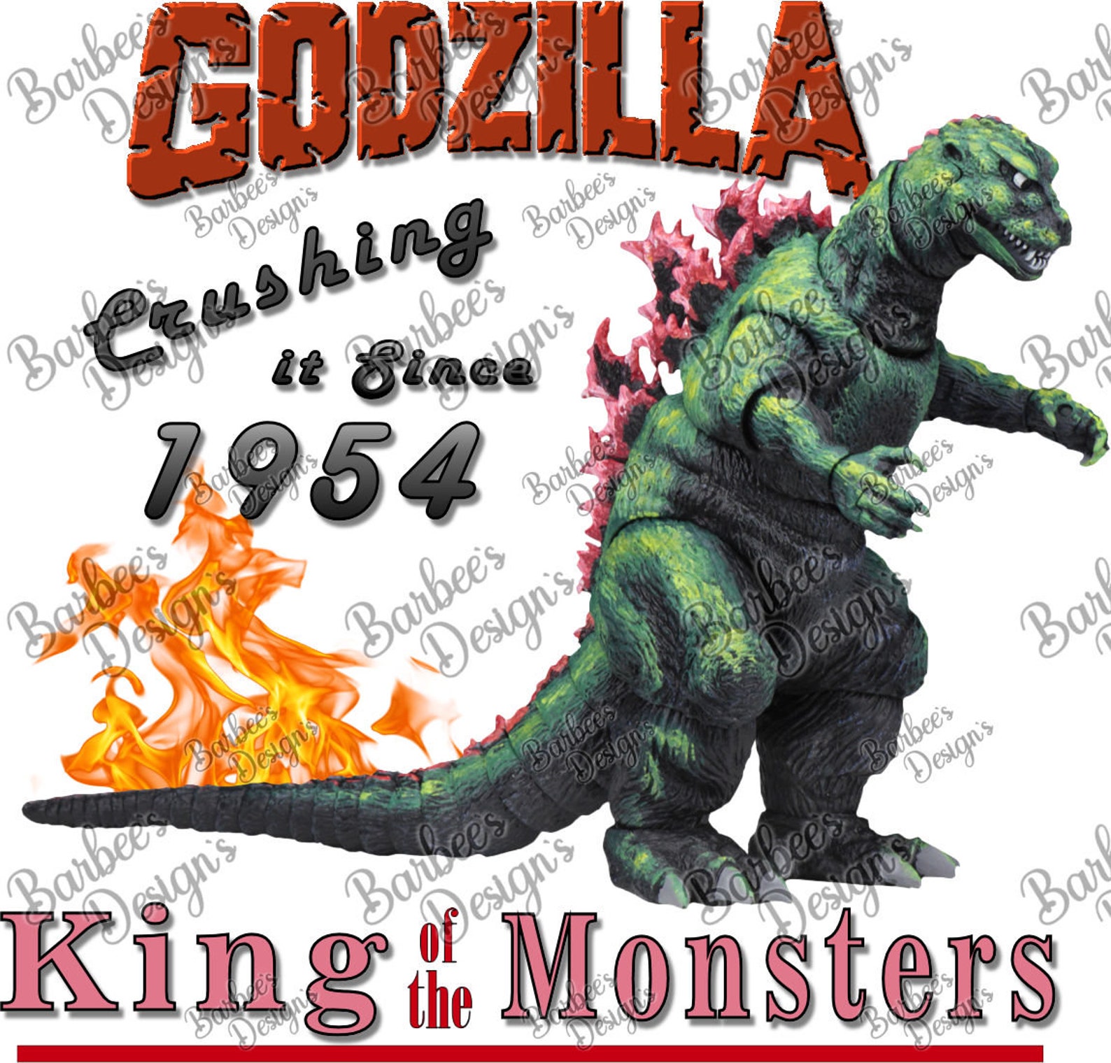 Godzilla Crushing It Since 1954, PNG, Sublimation, Tshirt, Hat, Paper, Print Etsy