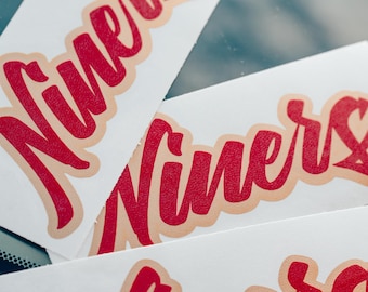 Red & Gold Niners Decal - San Francisco 49ers Niners Sticker - High Quality