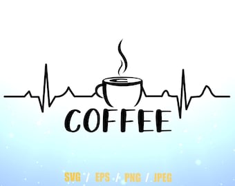 Download Coffee Heartbeat Svg Etsy