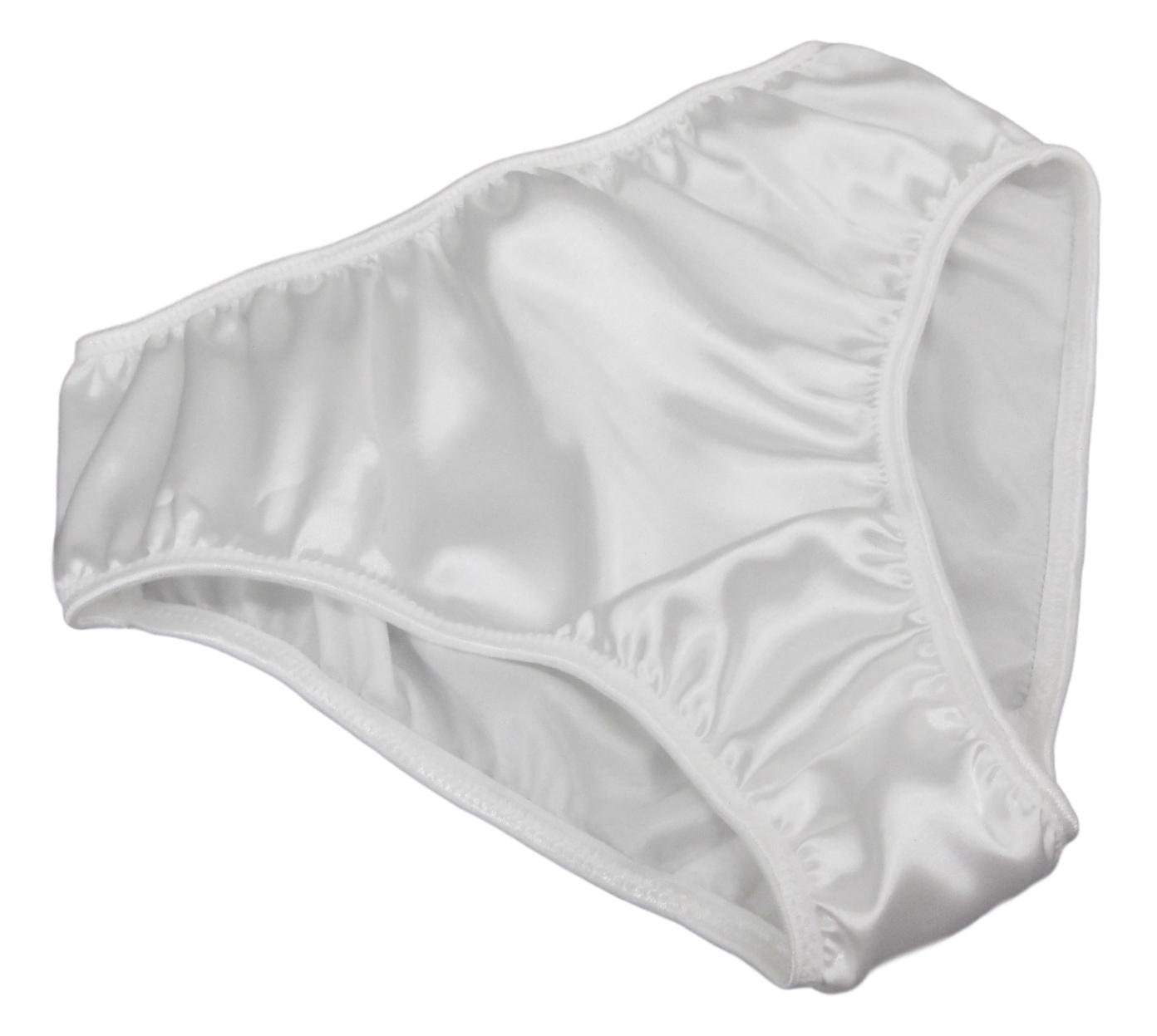 Venus: Silk Satin Super High Waisted Panties With Frills. 
