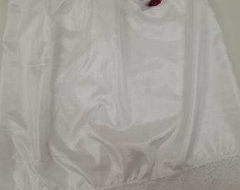 Pure silk half waist slip, Natural white lace , Woman's Underskirt Hand Made in France  Different lengths Christmas lingerie gift Petticoat