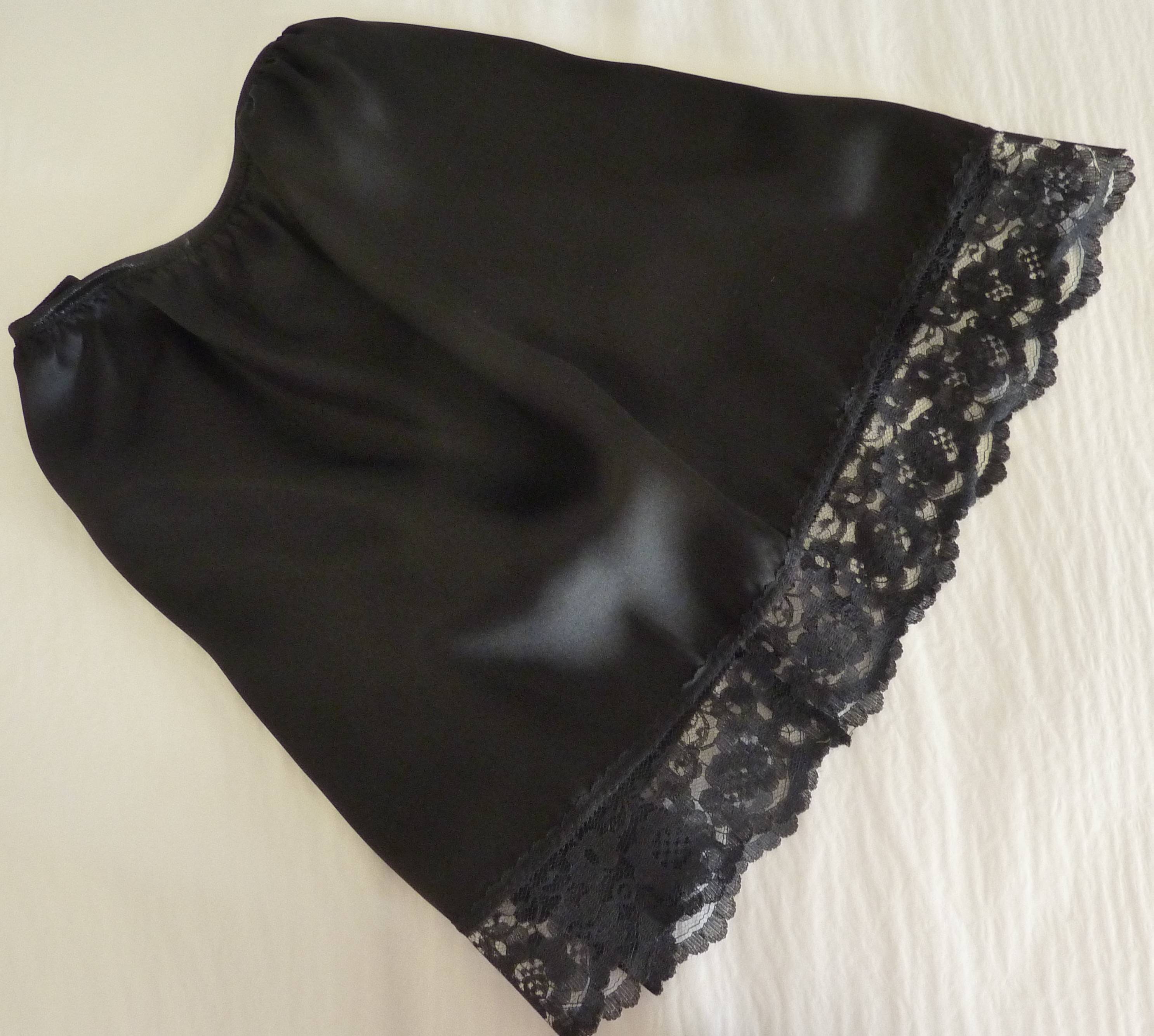 Black satin hotsell half slip