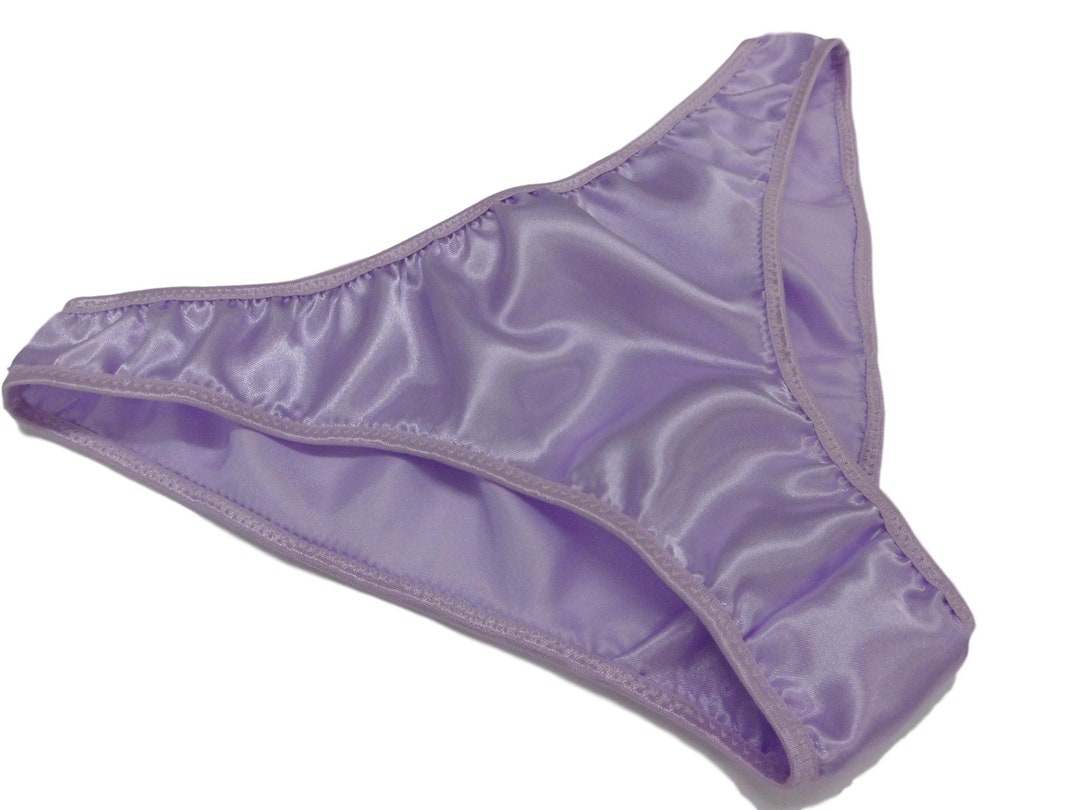 Pale Lilac Shiny Satin Plain and Simple Low Rise Sissy Panties image