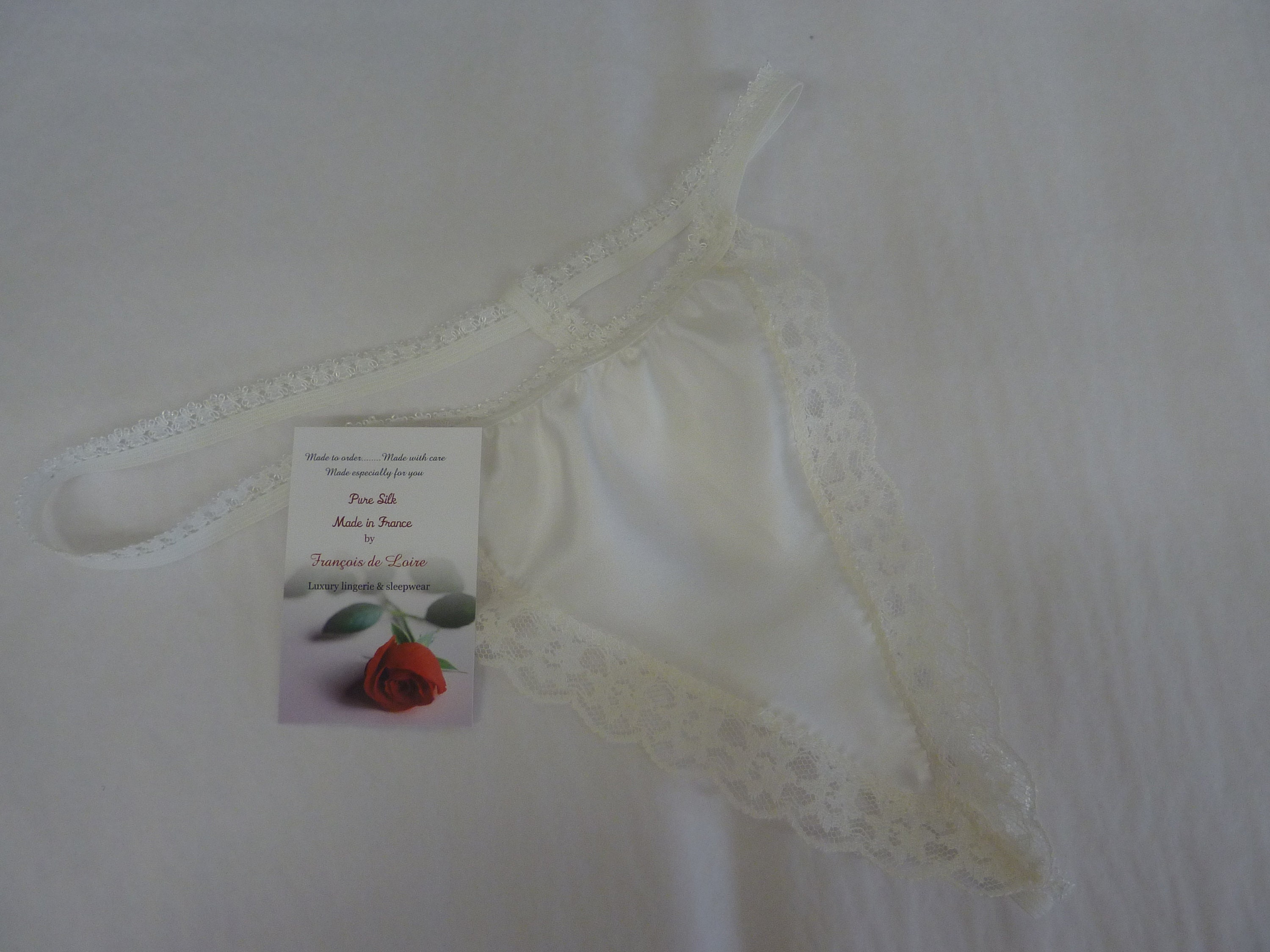 3 Pure Silk Satin and Lace G Strings Black Ivory and Red Made - Etsy UK