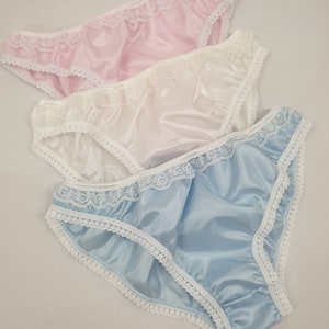 3 Paia Di Mutandine Bikini In Pura Seta Lavorata A Maglia Per Donna, Tinta Unita, Taglie M L XL