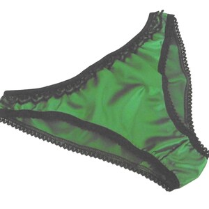 Shiny satin and lace low rise panties, bikini brief, woman knickers, Hand Made in France, French lingerie gift, Made exclusively to order