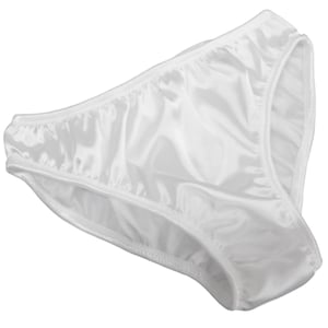 Optiek wit Glanzend satijn effen en eenvoudige laagbouw sissy panties bikinibroekje Lingerie gemaakt in Frankrijk XS tot XXL Zie onze maattabel