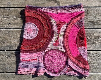 Hand-knitted mini skirt