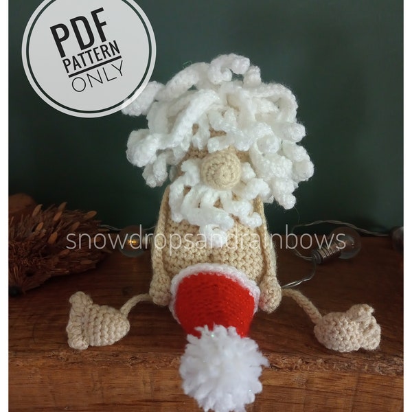 Crochet Cheeky Christmas Gonks, Mr Santa Amigurumi PDF PATTERN ONLY