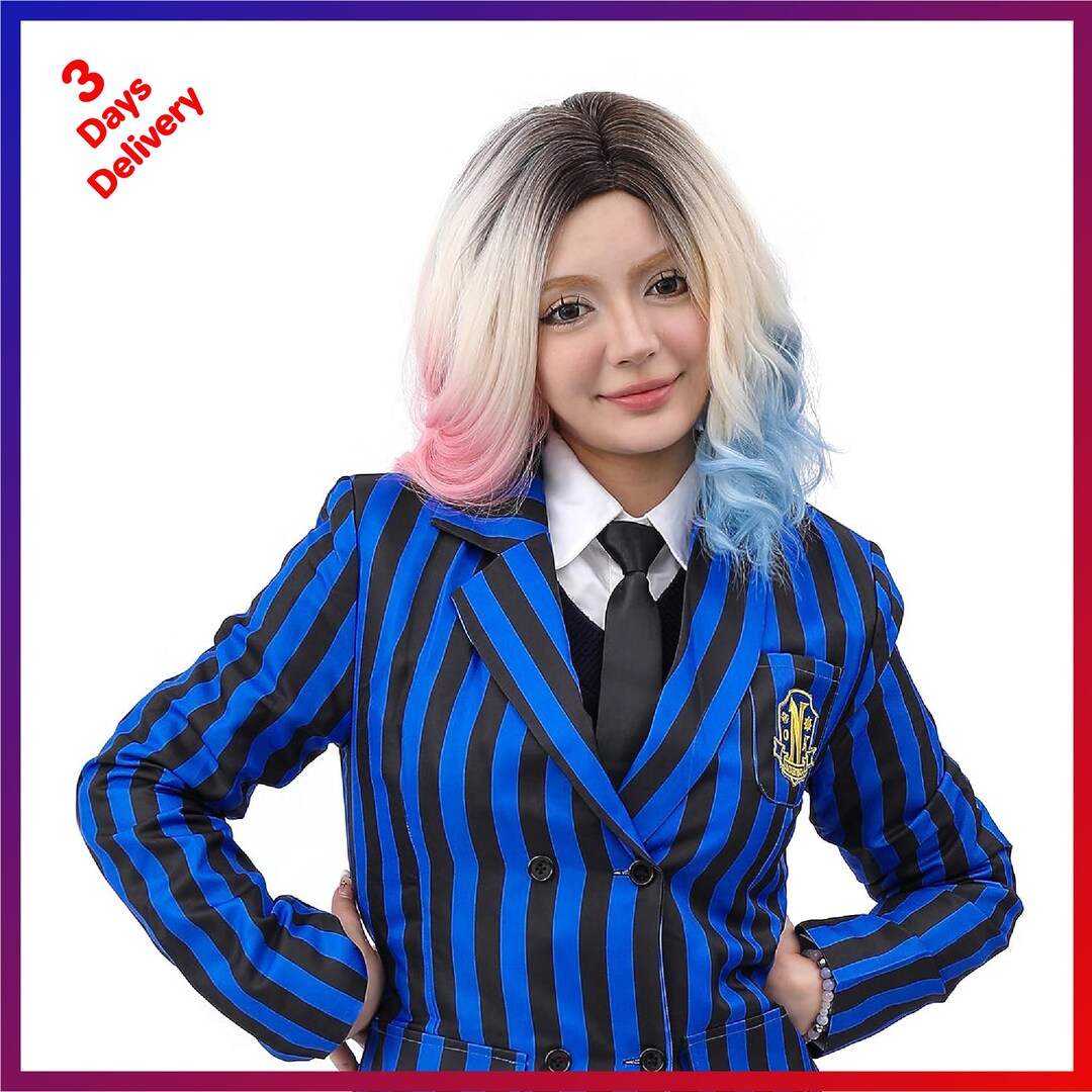 Enid Sinclair Verkleidungsset - Offizielles Wednesday Cosplay Mit Perücke & Nagelset (Werwolf Freund)