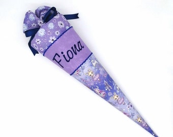 Schultüte personalisiert Geschwistertüte Ballerinas Blumen Mädchen flieder lila