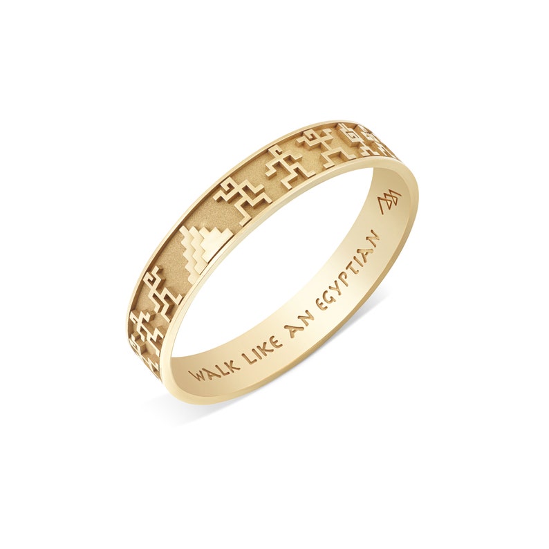 Authentic 18K Solid Gold Ancient Egyptian Engraved Bangle Etsy