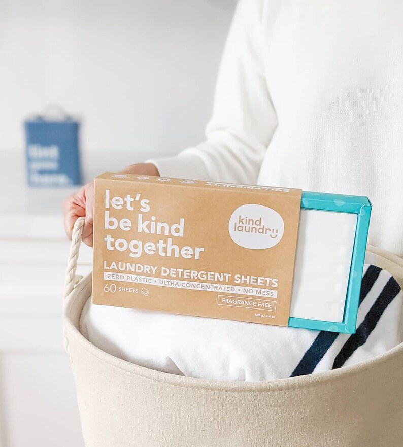 Kind Laundry Detergent Sheets Fragrance Free 60 Sheets Etsy Australia