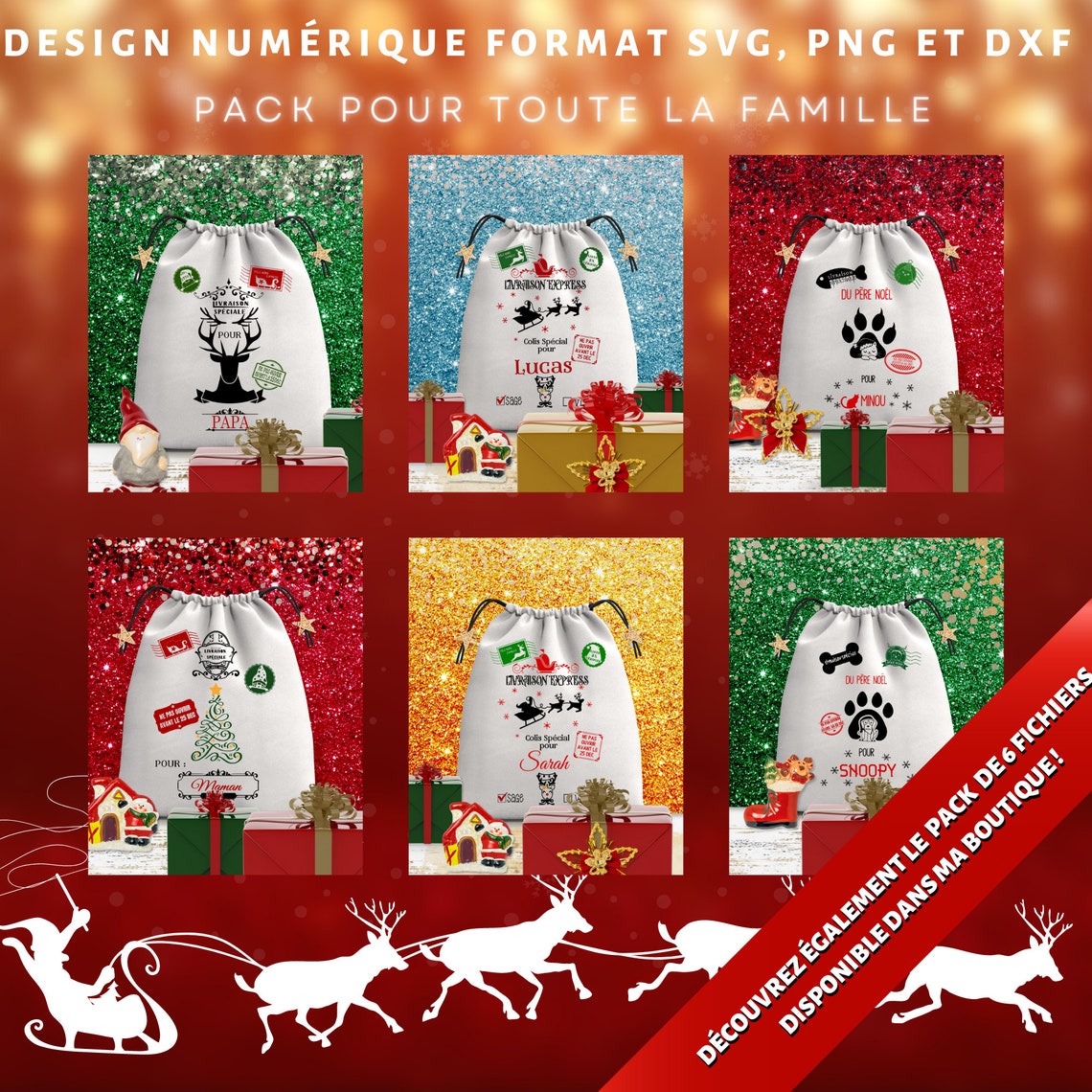 Sac Livraison Spéciale Du Père Noel Sac Noel Format Svg, Dxf Et Png
