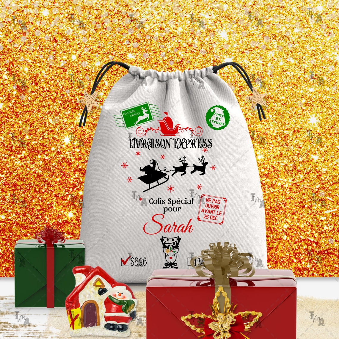 Sac Livraison Spéciale Du Père Noel Sac Noel Format Svg, Dxf Et Png