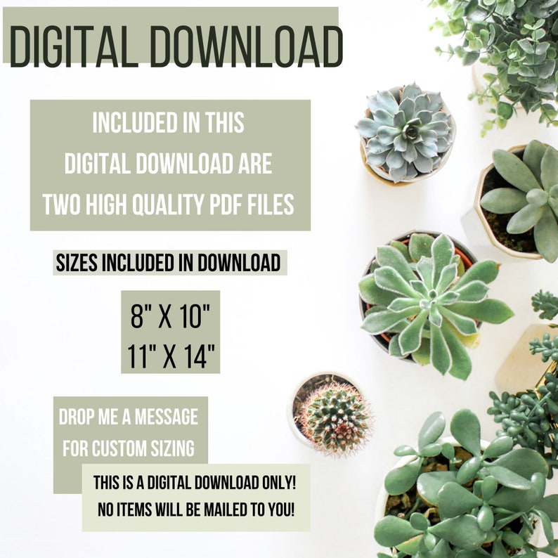 Succulent Printable Wall Art, Plant Art Print, Abstract Wall Art - Etsy