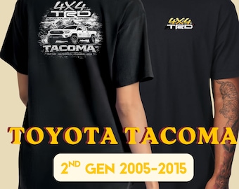 Maglietta grafica vintage TRD 4x4 di seconda generazione per Toyota Tacoma – Maglietta da fuoristrada