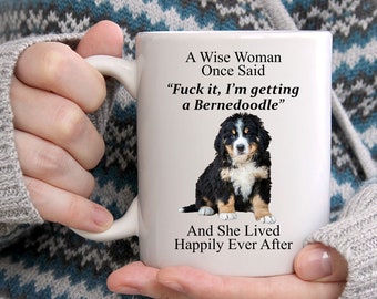 11oz Ceramic Mug Funny Dachshund Coffee Mug "A Wise Woman Gets A Puppy" -  11oz White Ceramic, ORCA Coated, Dishwasher Safe Dog Owner Gift Mug