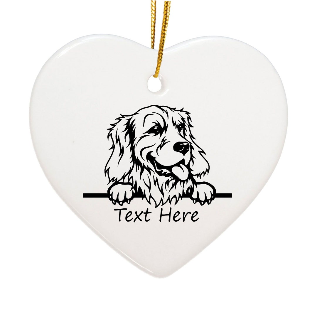 Personalized Name Golden Retriever Ornaments for Christmas Tree Cute
