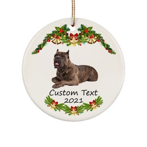 Personalized Name Cane Corso Ornaments Gifts For Christmas Tree 2021 - Bull Terrier Gifts - Star Ornament - Heart Ornament - Oval Ornament